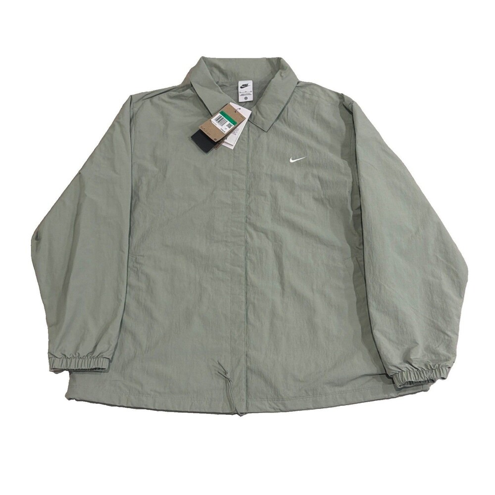 Nike Sportswear Essential Oversized Woven Coach Jacket Green Women XL FV7560-370